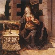 Annunciation (detail) sg77 LEONARDO da Vinci